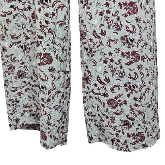 Ivy City Paisley Print Sleeveless Ruffled V-Neck Jumpsuit Wide Leg Women's Small - Picture 8 of 16